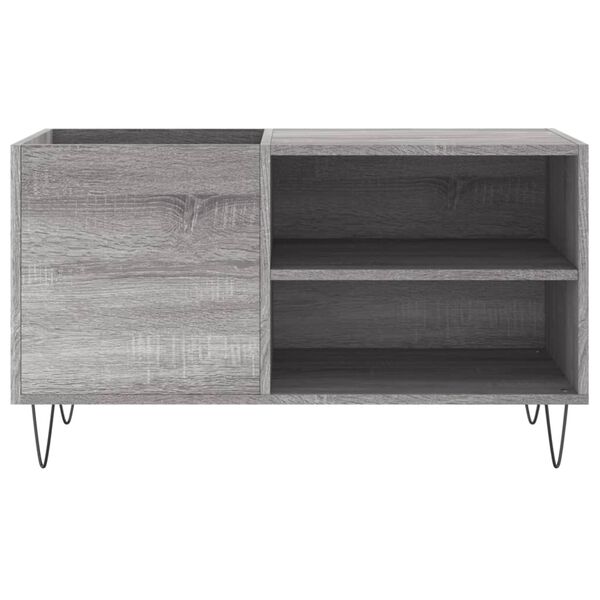 vidaXL Record Cabinet Grey Sonoma Engineered wood and iron Standard