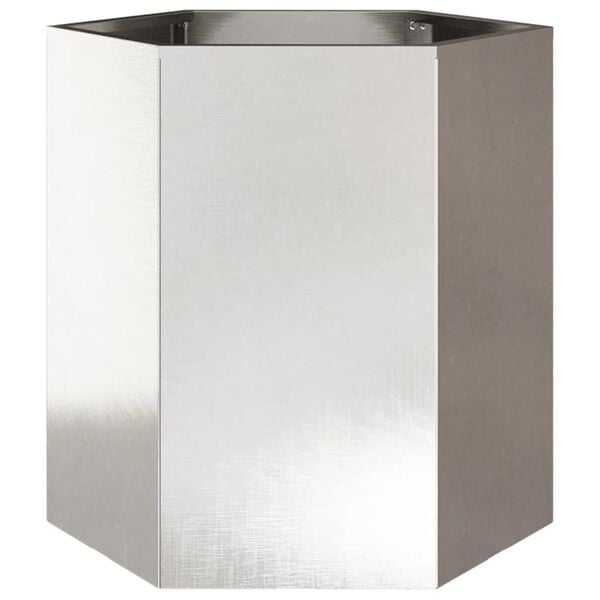 vidaXL Garden Planter Stainless Steel Hexagon 18.1x15.7x17.7 in Durable
