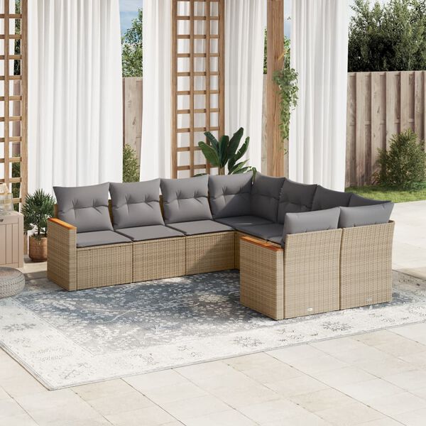 vidaXL Garden Sofa Set Mix Beige, Light Grey