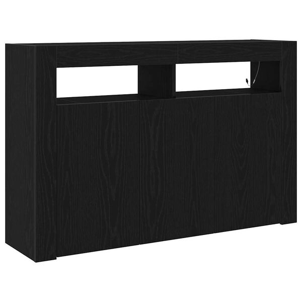 vidaXL Sideboard Black Oak 45.67 x 11.81 x 29.53 in Engineered Wood