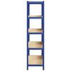 vidaXL 5-Layer Storage Shelf Blue Steel&Engineered Wood
