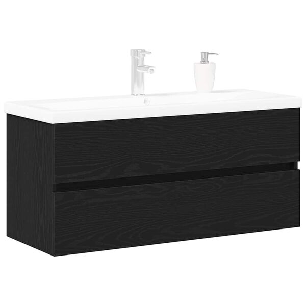 vidaXL Sink Cabinet Black oak 90 x 39 x 62 cm Engineered wood