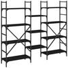vidaXL Bookshelf Black Engineered Wood Tall Bookshelf Rectangular