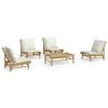 vidaXL Garden Lounge Set Bamboo Natural Bamboo Standard Modular