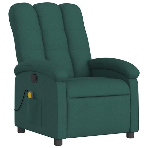 vidaXL Massage Recliner Chair Dark Green