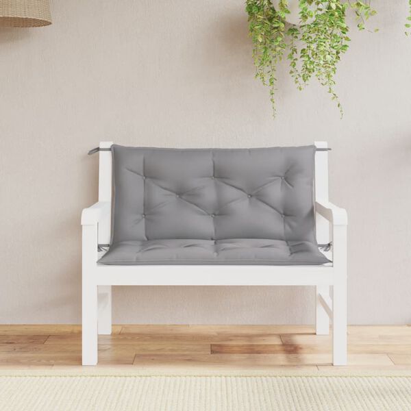 vidaXL Garden Bench Cushion Set of 2 Grey Oxford fabric (100% polyester)