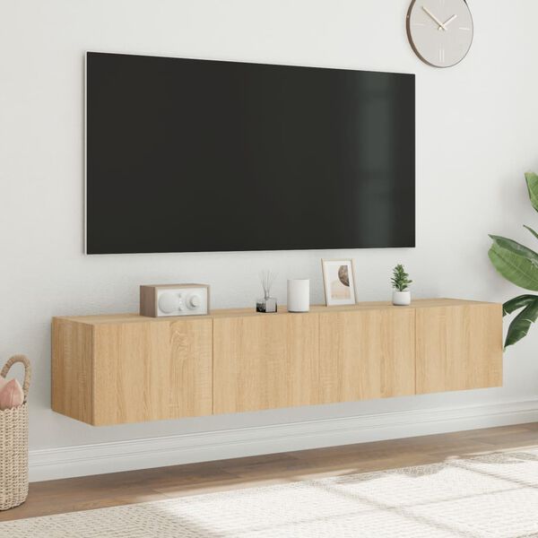 vidaXL TV Wall Cabinet Set of 2 Sonoma oak Engineered wood