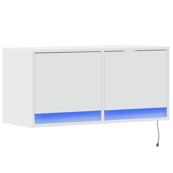 vidaXL TV Wall Cabinet White Engineered wood Compact TV Wall Cabinet