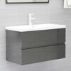 vidaXL Bathroom Furniture Set High gloss grey, white