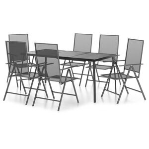 vidaXL Garden Dining Set Anthracite Steel 7-piece set