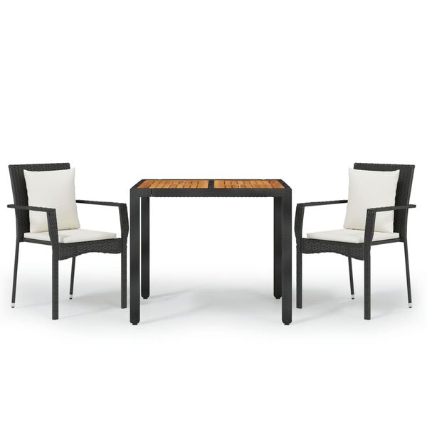 vidaXL Garden Dining Set Black, Cream White