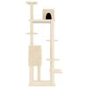 vidaXL Cat Tree Cream Engineered wood, plush, sisal 60.6 in Cat Tree