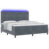 vidaXL LED Box Spring Bed Dark Grey 78.74 x 78.74 in Fabric