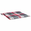 vidaXL Patio Chair Cushions 4 pcs Red Check Pattern 19.7x19.7x1.2" Oxford Fabric