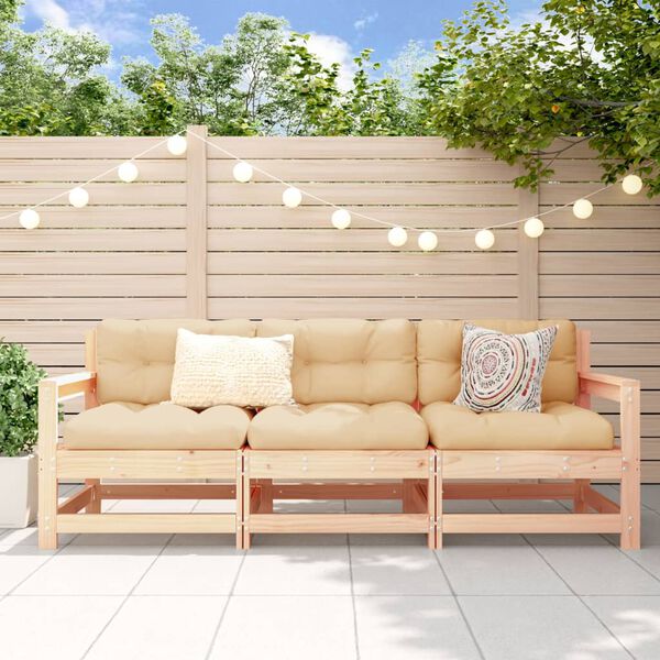 vidaXL Garden Lounge Set Natural Pine Solid Pine Wood, Plywood Large