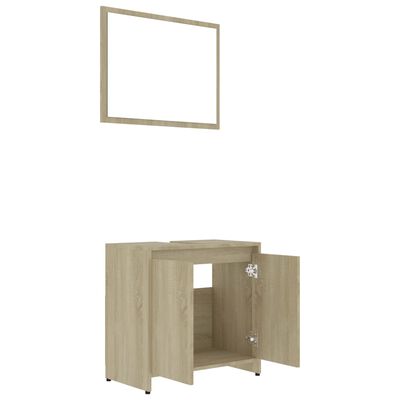 vidaXL 4 Piece Bathroom Furniture Set Sonoma Oak Engineered Wood