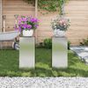 vidaXL Plant Stand 2 pcs Silver 9.45 x 9.45 x 21.65 in