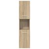 vidaXL Bathroom Furniture Set Sonoma oak and white Engineered wood, ceramic