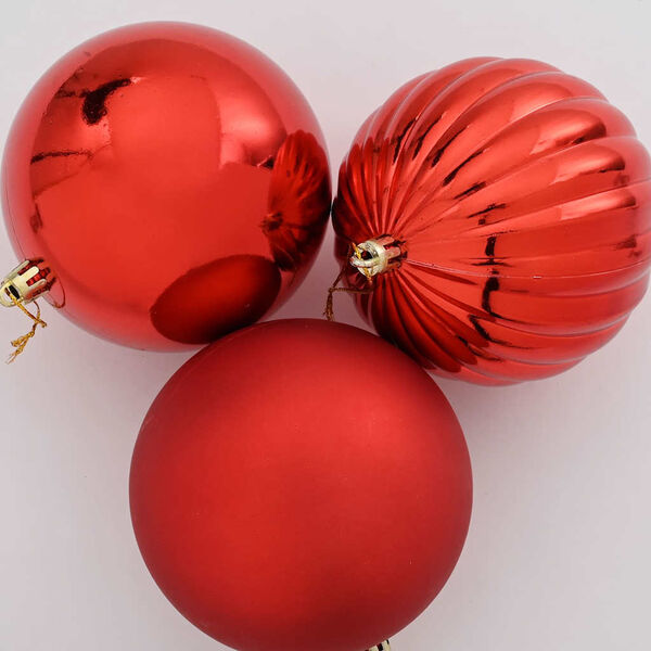 vidaXL Christmas Bauble Set 4 pcs Red Plastic