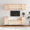 vidaXL TV Cabinet Set of 6 Natural Pine Solid Pine Wood Medium