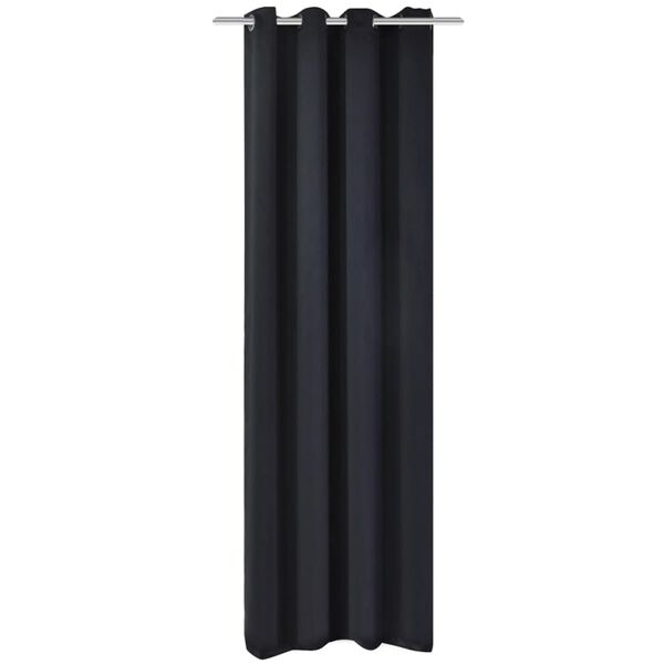 vidaXL Blackout Curtain with Metal Eyelets 106.3x96.5" Black