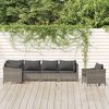 vidaXL Garden Lounge Set Grey Poly Rattan and Powder-Coated Steel