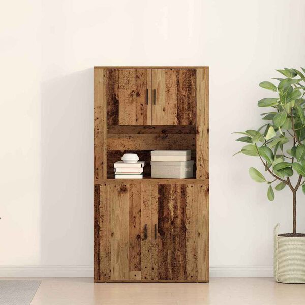 vidaXL Highboard Old Wood 31.50 x 12.99 x 59.06 in Engineered Wood