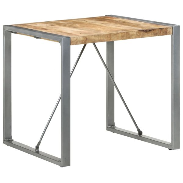 vidaXL Dining Table Rough Mango Wood 31.5 x 31.5 x 29.5 in Durable