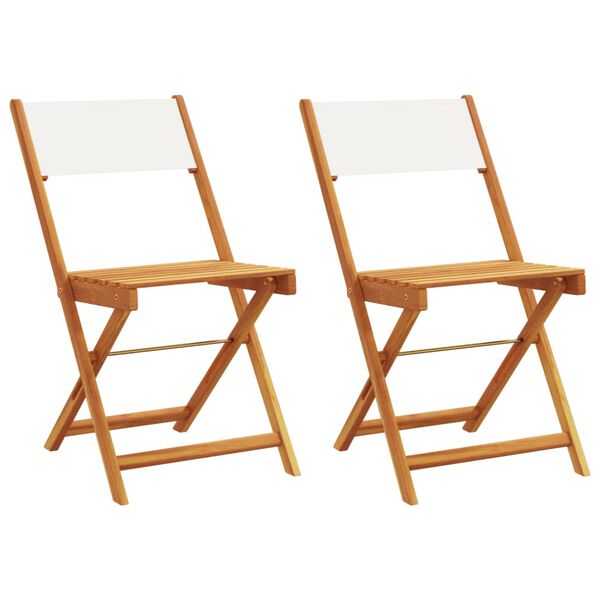 vidaXL Bistro Chair Set of 2 Cream white