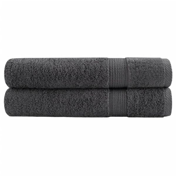 vidaXL Towel Set of 2 Anthracite 100% Cotton 39.4 x 78.7 in Durable