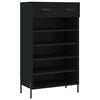 vidaXL Shoe Cabinet Black Engineered wood, iron, zinc alloy Medium