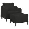 vidaXL Sofa Chair With Footstool Black
