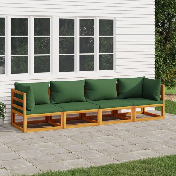 vidaXL Garden Lounge Set Green Cushions