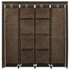 vidaXL Wardrobe Brown Iron tube and 100% polyester Large Wardrobe