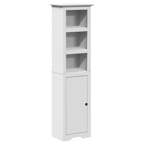 vidaXL Bathroom Cabinet White Solid pinewood, engineered wood, metal