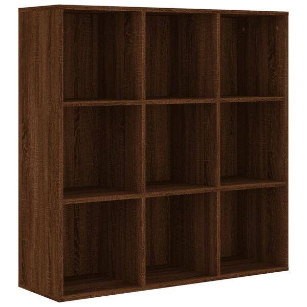 vidaXL Book Cabinet Brown Oak Engineered Wood Medium Book Cabinet