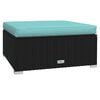 vidaXL Garden Lounge Set Black and water blue