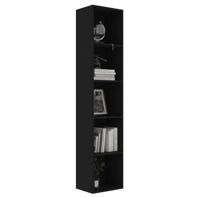 800955 vidaXL Book Cabinet Black 40x30x189 cm Chipboard