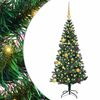 vidaXL Artificial Pre-lit Christmas Tree Green 59.06 in PVC and Metal