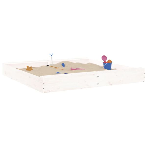 vidaXL Sandbox White Pine wood 63.0 in x 63.0 in Tough Sandbox