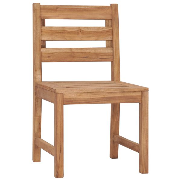vidaXL Garden Chair Set of 2 Natural Teak Solid Teak Wood Regular