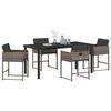 vidaXL Garden Dining Set 5 pcs Grey Poly Rattan