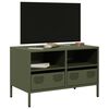 vidaXL TV Cabinet Olive Green Cold-Rolled Steel Standard Adjustable Feet