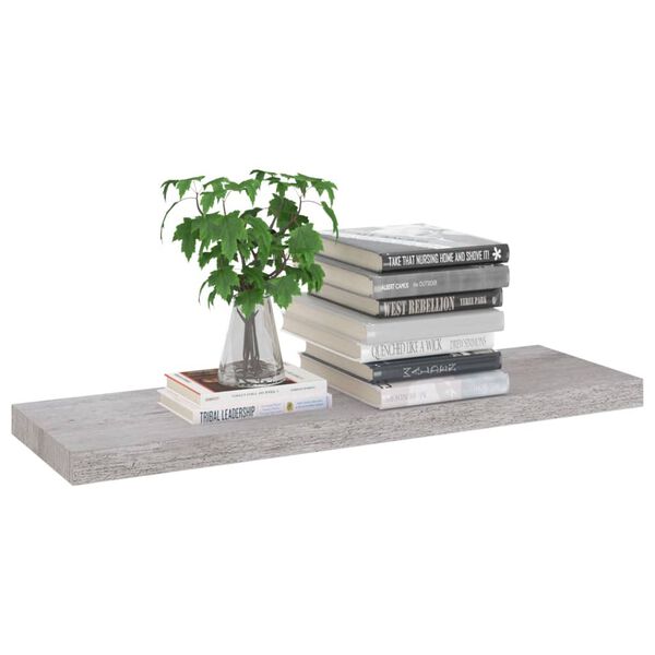 vidaXL Wall Shelf Concrete grey Honeycomb MDF, metal 31.5 x 9.3 x 1.5 in