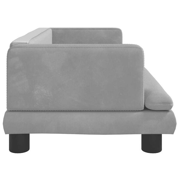 vidaXL Dog Bed Light Grey Velvet 31.5 x 17.7 x 11.8 in Durable Dog Bed