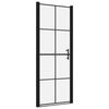 vidaXL Shower Doors Tempered Glass 31.9"x76.8" Black