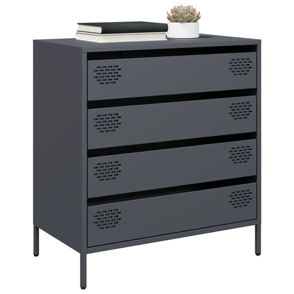 vidaXL Sideboard Anthracite Cold-rolled steel 26.8 in x 15.4 in x 28.9 in