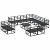 vidaXL Garden Sofa Set with Cushion 12 pcs Black Aluminium