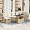 vidaXL Garden Sofa Set with Cushion 8 pcs Beige Poly rattan