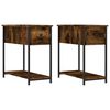vidaXL Bedside Cabinet Set of 2 Smoked Oak Engineered wood, iron